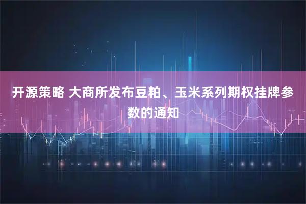 开源策略 大商所发布豆粕、玉米系列期权挂牌参数的通知