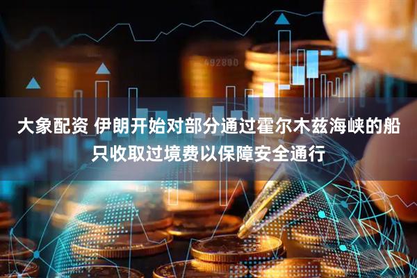 大象配资 伊朗开始对部分通过霍尔木兹海峡的船只收取过境费以保障安全通行