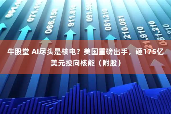 牛股堂 AI尽头是核电？美国重磅出手，砸175亿美元投向核能（附股）